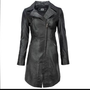 Long Lambskin leather jacket for women